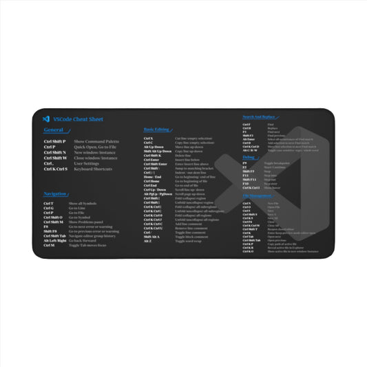 Visual Studio Code Cheat Sheet Mousepad: Boost Your Coding Efficiency