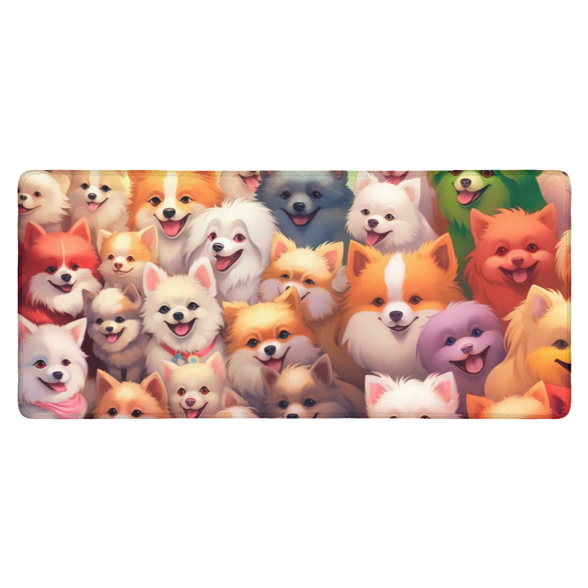 Cute Dog Desk Mat | Puppy Pile-Up Desk Pad | Adorable Puppy Desk Accessory | Gaming Desk Mats | Cute Desk Mat