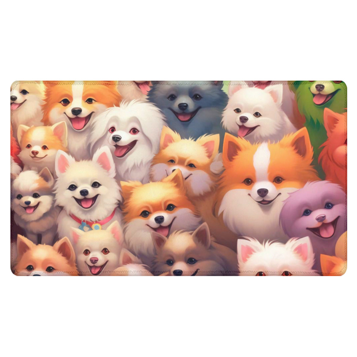 Cute Dog Desk Mat | Puppy Pile-Up Desk Pad | Adorable Puppy Desk Accessory | Gaming Desk Mats | Cute Desk Mat