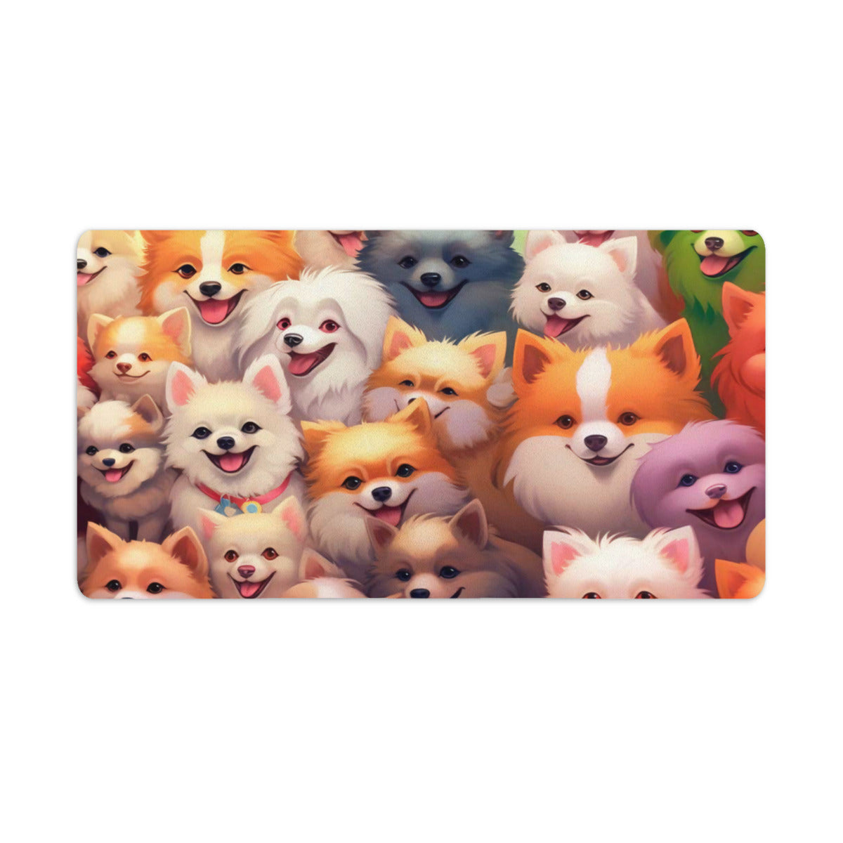 Cute Dog Desk Mat | Puppy Pile-Up Desk Pad | Adorable Puppy Desk Accessory | Gaming Desk Mats | Cute Desk Mat