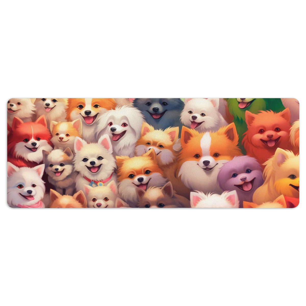 Cute Dog Desk Mat | Puppy Pile-Up Desk Pad | Adorable Puppy Desk Accessory | Gaming Desk Mats | Cute Desk Mat