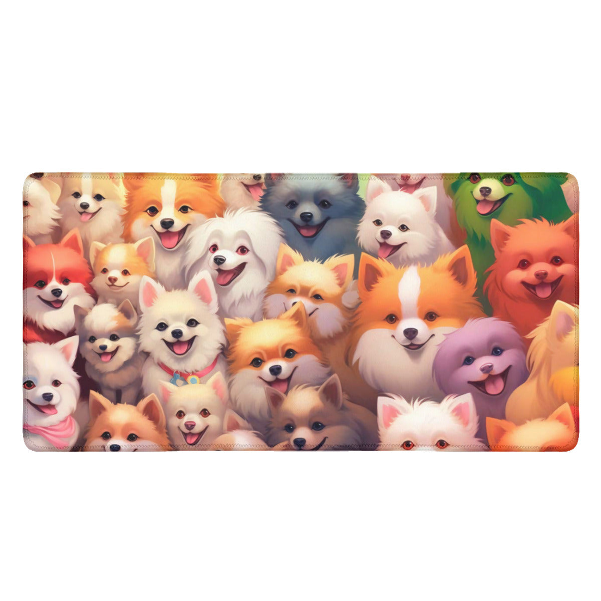 Cute Dog Desk Mat | Puppy Pile-Up Desk Pad | Adorable Puppy Desk Accessory | Gaming Desk Mats | Cute Desk Mat