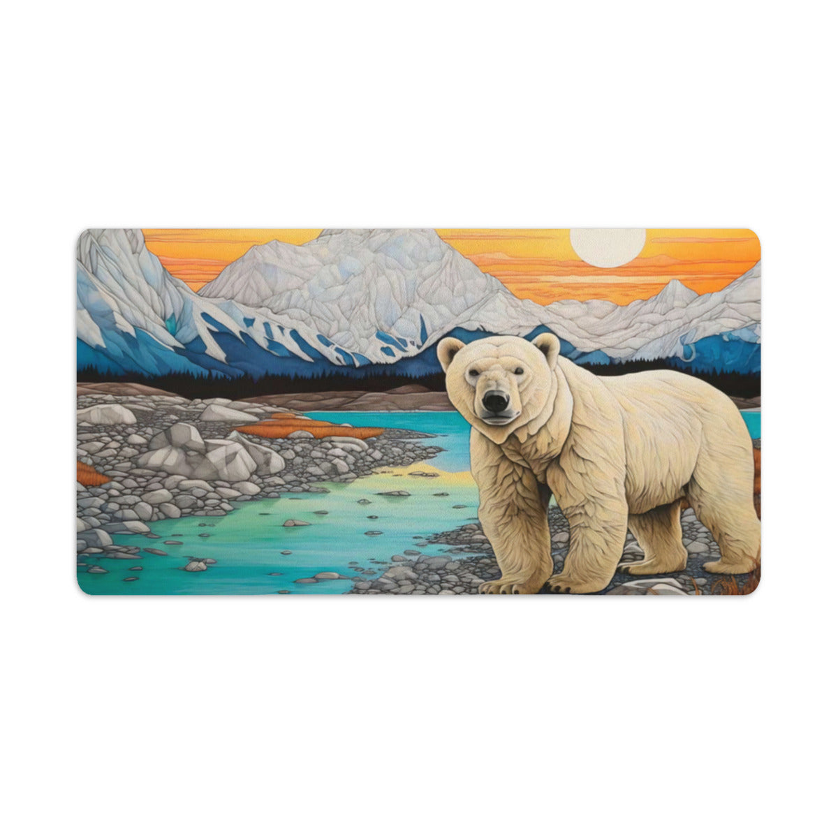 Upgrade your workspace with our White Bear Desk Mat. Featuring a vibrant Desk Mat design, non-slip base, and spill-resistant surface, this desk pad is perfect for gaming, working, or coding. Available in multiple sizes to fit your setup, enhance both style and productivity with our premium Desk Pad.